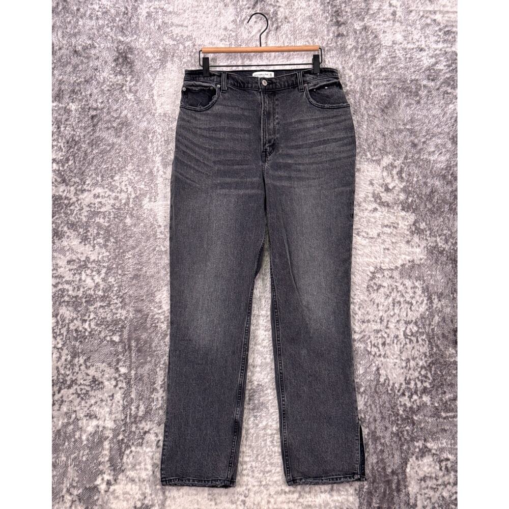 Abercrombie & Fitch Women's Straight Leg Jeans - Faded Black